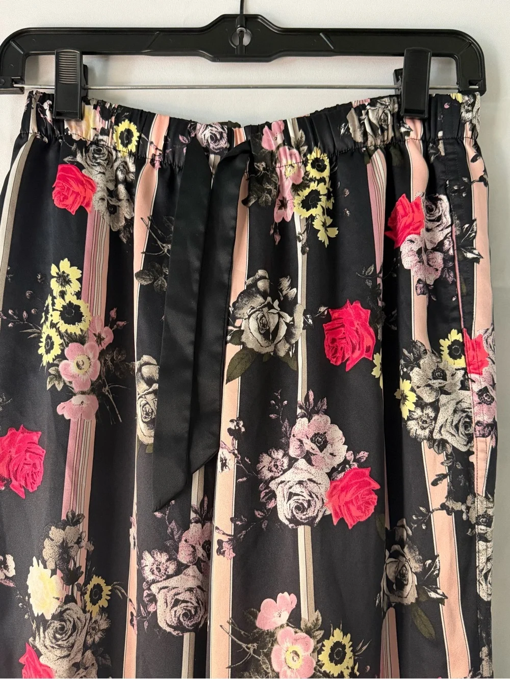 Vintage Victoria Secret Floral Striped Satin Pajama Set